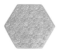 Alfombrilla hexagonal compatible con parque infantil POP 'N GO, almohadilla de colchón hexagonal de 59 pulgadas, antideslizante y acolchada, gris con estampado de estrellas