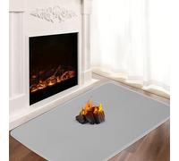 Alfombrilla ignífuga de 120 x 70 cm para estufa de chimenea, placa de protección contra chispas, base ignífuga para chimeneas, chapa de suelo, para proteger el suelo de chispas, gris