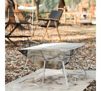 Alfombrilla ignífuga de fibra de vidrio para camping, picnic y barbacoa - Almohadilla aislante ignífuga, 80 x 95 cm, caqui, plegable portátil