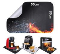 Alfombrilla ignífuga de fibra de vidrio y silicona para tablero de mesa|alfombrilla resistente al calor para freidora de aire cafetera microondas|impermeable antideslizante30x50cm
