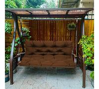 Alfombrilla impermeable de 10 cm de grosor, para uso en exteriores, 100 x 100 cm, cojín de repuesto para banco de patio de 2 a 3 plazas con respaldo, almohadilla para hamaca de jardín, color marrón
