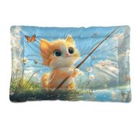 Alfombrilla lavable para cama de perro con diseño de dibujos animados, suave, cómoda, antideslizante, para perros grandes, jumbo, medianos y pequeños, 36 x 24 pulgadas