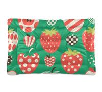 Alfombrilla lavable para cama de perro, diseño de manzanas rojas y verdes, suave, antideslizante, para perros grandes, jumbo, medianos y pequeños, 36 x 24 pulgadas