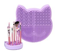 Alfombrilla Limpiadora De Brochas De Maquillaje | Limpiador Reutilizable de Silicona 2 en 1 - Estropajo para Brochas de Maquillar,para Esponjas y Borlas Viaje Hogar Salon Lavabo Mujeres Niñas Estudian