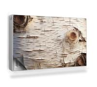 Alfombrilla Magnética 100x60 cm para Radiador Fácil Instalación Magnético Panel Decorativo Protección contra el Polvo y Daños - Primer Plano de Corteza de Abedul, Colores Naturales