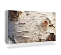 Alfombrilla Magnética 110x60 cm para Radiador Fácil Instalación Magnético Panel Decorativo Protección contra el Polvo y Daños - Primer Plano de Corteza de Abedul, Colores Naturales