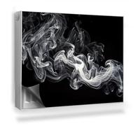 Alfombrilla Magnética 80x60 cm para Radiador Fácil Instalación Magnético Panel Decorativo Protección contra el Polvo y Daños - Un sinuoso Rastro de Humo Blanco, Fondo Negro