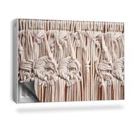 Alfombrilla Magnética 90x60 cm para Radiador Fácil Instalación Magnético Panel Decorativo Protección contra el Polvo y Daños - Primer Plano de macramé Hecho a Mano Blanco