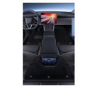 Alfombrilla Maletero para Tesla para Model Y para Juniper 2025 2026 Revestimientos Piso Doble Capa con Alfombra Tapetes Cuero PU Totalmente Redondeados(Black Dual Layer)