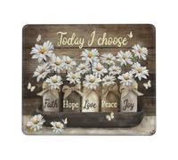 Alfombrilla Mariposa Blanca Margarita Vintage Dios Dice Que Eres Rústico 25X30Cm Bordes Cosidos Alfombrilla Raton Antideslizante Mousepad para Oficina Hogar
