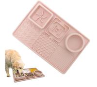 Alfombrilla multifuncional para perros, comedero lento de silicona, tapete de aseo y alimentación con diseño de múltiples compartimentos, tapete de alimentación reutilizable para perros de
