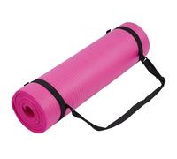 Alfombrilla multiuso GoYoga de BalanceFrom, 12 mm, espesor extra de alta densidad, con correa de transporte, rosa