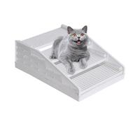 Alfombrilla para arena para gatos, 2 capas, ajustable, protección contra salpicaduras, accesorio para peldaños para gatos, para niños, para interior, apartamento, salón, dormitorio, balcón, jaula