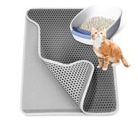 Alfombrilla para arena para gatos, alfombrilla para arena para gatos, diseño de panal, impermeable, doble capa, diseño de panal de abeja (60 x 45 cm)