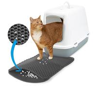 Alfombrilla para Arenero de Gatos Gris XS: Alfombra para Arenero 30x40cm - Lavable, Extra Pequeña - Recoge Arena - Ahorra Espacio - Alfombrilla Antideslizante Impermeable - de Inovida