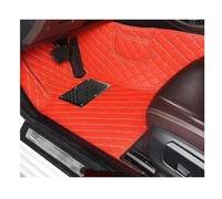 Alfombrilla para Coche Alfombrillas De Cuero PU Personalizadas para Coche Accesorios Interiores para VW para Atlas 7 para Seat 2021 2022 2023 Alfombrillas Coche(Rojo)
