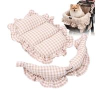 Alfombrilla para cochecito de mascotas: suave, extraíble y lavable, accesorios para transportadores de gatos, alfombrillas para cojines para cochecito de perro y gato, cojines para cochecitos con hebi