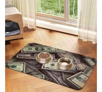 Alfombrilla para Comida de Perro con diseño de Billetes de Cien dólares, Absorbente para comederos y bebederos, de Secado rápido, para Suelos, 30 x 45 cm