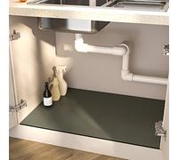 Alfombrilla para Debajo del Fregadero,50x80cm,Protector Cajones Cocina,Forro Impermeable para fregaderos de Cocina y baño,Impermeable Cuttable Reutilizable,Protege los gabinetes