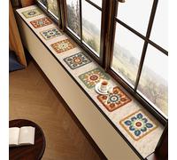 Alfombrilla para El Alféizar de La Ventana Tapete Cuero Impermeable Alféizar Ventana, Rollo 183 cm Largo, Almohadillas Recortables Personalizables Gabinete TV(Style B,72x24in/183x61cm)