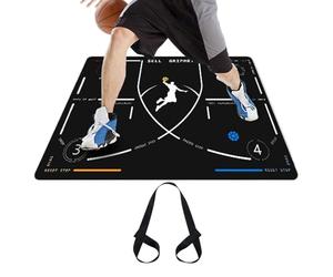 Alfombrilla para entrenamiento de baloncesto - Superficie portátil silenciosa para ejercicios - Zona de entrenamiento de baloncesto con ejercicios pasos - Para mejorar la y los fundamentos del