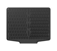 Alfombrilla para escurridor de platos - Alfombrilla para escurridor de platos negra | Alfombrilla de silicona no resbaladiza | Bandeja protectora plegable | Alfombrilla de drenaje | Organización de