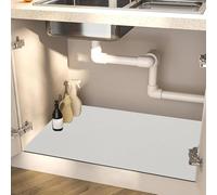 Alfombrilla para fregadero de cocina súper absorbente de 50 x 80 cm, parte trasera de goma de secado rápido, antideslizante, resistente a las manchas, color gris claro, protege la encimera y mantiene