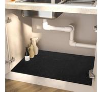 Alfombrilla para fregadero de cocina súper absorbente de 60 x 90 cm, de secado rápido, antideslizante, resistente a las manchas, protector debajo del fregadero (negro) - Ideal para uso doméstico y