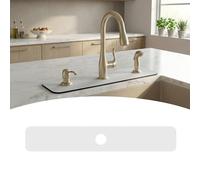 Alfombrilla para grifo de fregadero de cocina de 33 pulgadas de largo x 5.5 pulgadas de ancho: protector de salpicaduras blanco personalizable con agujero central precortado para fregadero grande de