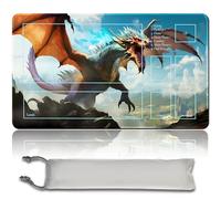 Alfombrilla para juegos de mesa de MTG + bolsa impermeable gratuita, bordes cosidos, entusiastas de las cartas TCG, alfombrilla de ratón para juegos MTG, alfombrillas de juego con zonas (comida