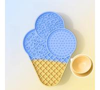 Alfombrilla para lamer helado para mascotas y cuenco de alimentación lenta, silicona, con diseño de ventosa, adecuado tanto para alimentos secos como húmedos, alivia la ansiedad, aumenta la