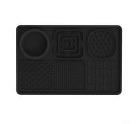 Alfombrilla para lamer mascotas para perros y gatos, diseño de ventosa antideslizante que ayuda a prevenir una alimentación rápida, fácil de enjuagar, material de silicona limpio (negro)