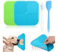Alfombrilla para Lamer Perros 2 Piezas Tapete para Lamer Gatos Tapetes para Comer Perros con Ventosa Silicona Espátula Cepillar para Reducir Ansiedad Bañarse Arreglarse Entrenar Cuidado de Las Garras
