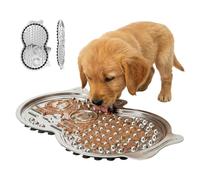 Alfombrilla para lamer perros, forma de gato, resistente, antideslizante, de acero inoxidable, almohadillas para lamer perros, para alimentar, comer, beber, agua, golosinas, jaula de