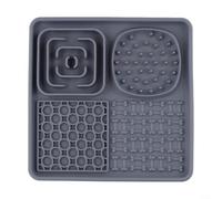 Alfombrilla para lamer perros y gatos, solución de alimentación lenta de silicona con succión antideslizante para un fácil uso y mantenimiento (gris)