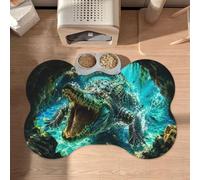 Alfombrilla para Mascotas con Forma de Hueso, Ideal para Aventuras en la Cueva submarina de cocodrilos, 40,6 x 60,9 cm.