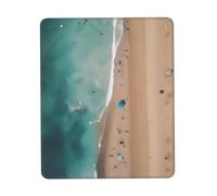 Alfombrilla para mouse con vista aérea de la playa, alfombrilla de mouse para computadora con base de goma antideslizante para oficina y juegos, aprendizaje, 8.3 x 10.3 pulgadas.