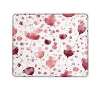 Alfombrilla para mouse pequeña de vidrio de vino, acuarela, burbujas artísticas, círculo, rojo, cuadrado, de goma, suave, minicargada, accesorios para oficina, hogar, computadora, portátil, cuadrado