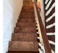 Alfombrilla para peldaños de Escalera, Alfombra Extra Ancha con Borde Redondeado para peldaños de Escalera - 4 Piezas en Forma de L de 61 x 19 cm, Elegantes Cubiertas Antideslizantes para es