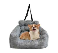 Alfombrilla para perro, asientos elevados de viaje para perros, protector de consola interior, clips de arnés de seguridad, caja portátil para cachorros pequeños, forro lavable, accesorio de vehículo