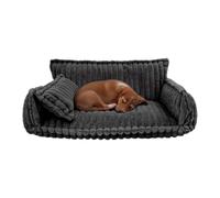 Alfombrilla para perros, sofá para perros y gatos, sofá de felpa para mascotas con cojín, simula el abrazo protector del útero, lavable a mano o a máquina, suave y cálido, 100 × 67 × 40 cm, gris