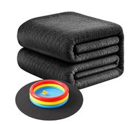 Alfombrilla para Piscina Relaxdays, Ø 4 m, de Fieltro, protección del Suelo, Antideslizante, Recortable, Duradera, Negra
