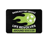 Alfombrilla para Puerta Básicamente Toda Mi Vida Gira En Torno Al Fútbol Fino Alfombra De Entrada Duradera Trampa De Tierra para Balcón Recibidor Hogar 60X40Cm