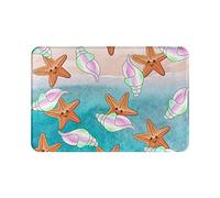 Alfombrilla para puerta con diseño de estrella de mar, suave, antideslizante, para interior, absorbente, EasyHome, resistente a las manchas, para interior, 23.6 x 15.8 pulgadas, para entrada de casa