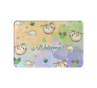 Alfombrilla para puerta con diseño de perezoso, suave, antideslizante, para interior, absorbente, EasyHome, resistente a las manchas, para interior, 23,6 x 15,8 pulgadas, para entrada de casa, patio