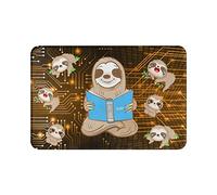 Alfombrilla para puerta con diseño de perezoso, suave, antideslizante, para interior, absorbente, EasyHome, resistente a las manchas, para interior, 23,6 x 15,8 pulgadas, para entrada de casa, patio