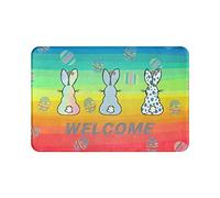 Alfombrilla para puerta de conejo, suave, antideslizante, para interior, absorbente, EasyHome, resistente a las manchas, para interior, 23,6 x 15,8 pulgadas, para entrada de casa, patio, debajo del