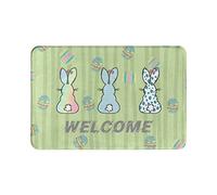 Alfombrilla para puerta de conejo, suave, antideslizante, para interior, absorbente, EasyHome, resistente a las manchas, para interior, 23,6 x 15,8 pulgadas, para entrada de casa, patio, debajo del