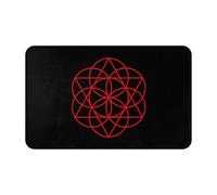 Alfombrilla para Puerta Geometría Sagrada De La Flores De La Vida Fino Alfombra De Entrada Atrapapolvo Felpudo Entrada Casa para Balcón Cocina Baño 60X40Cm