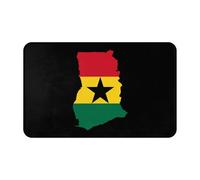 Alfombrilla para Puerta Mapa De La Bandera De Ghana Fino Felpudo Entrada Lavable Tapete Felpudo Entrada para Balcón Casa Pasillo 60X40Cm
